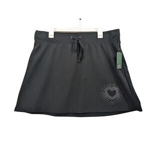 Wild Fable‎ Active Skirt XXL Black Heart Rhinestones Mini Sports Tennis Jeweled